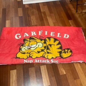 VTG 1978 Garfield Sleeping Bag Zip Up Blanket 53”x27” Kids Children Jim Davis